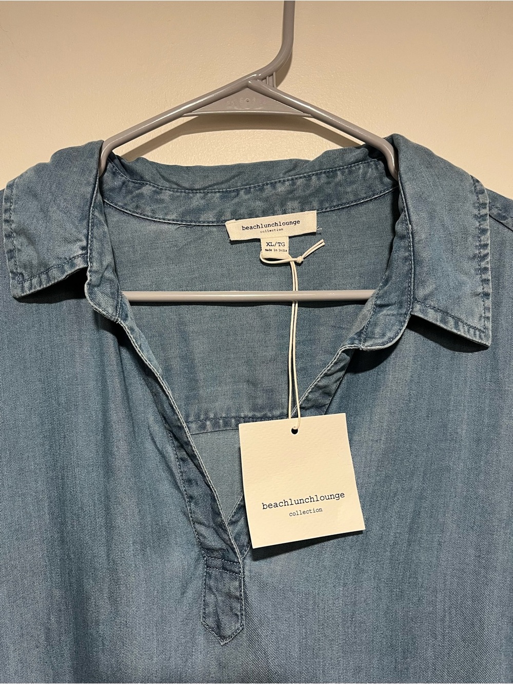 beachlunchlounge Light Blue Relaxed V-Neck Tunic Dress - Picture 7 of 12
